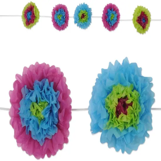 Tissue Flower Garland (Pack of 6) {1}