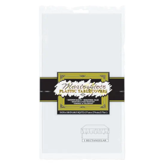 Plastic Rectangular Tablecover (Pack of 12) {1}