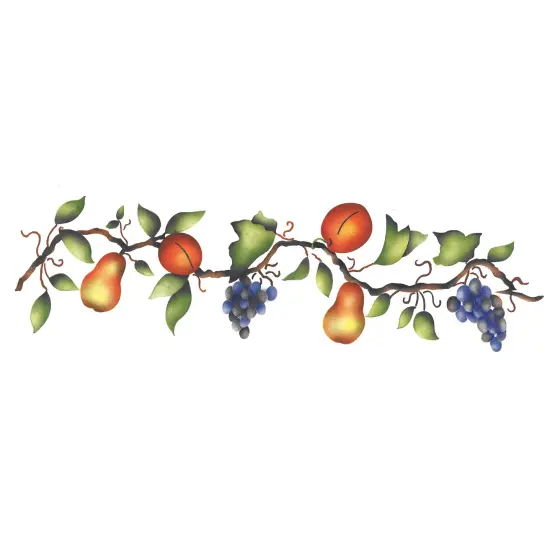 Assorted Fruit Branch Wall Stencil | 2827 by Designer Stencils | Reusable Art Craft Stencils for Painting on Walls, Canvas, Wood | Reusable Plastic Paint Stencil for Home Makeover | Easy to Use & Clean Art Stencil {1}