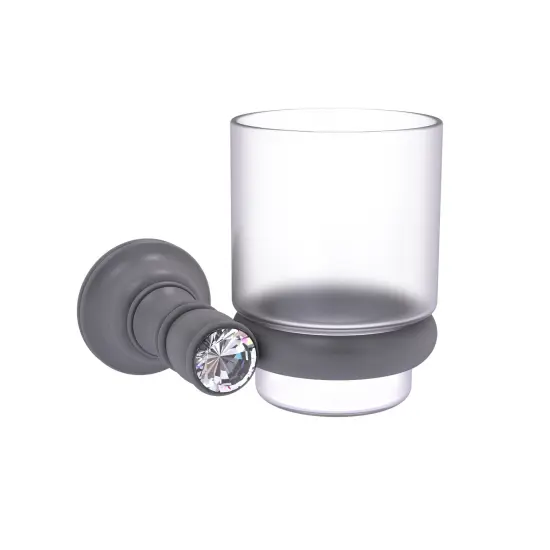 Carolina Crystal Collection Wall Mounted Tumbler Holder - Matte Gray {1}