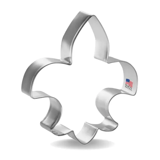 Fleur De Lis Cookie Cutter 4 3/8 in, CookieCutter.com, Tin Plated Steel, Handmade in the USA {1}