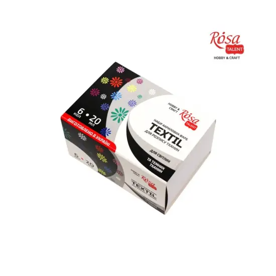 Set of acrylic paints for textile, 6col., 20ml, ROSA TALENT {2}