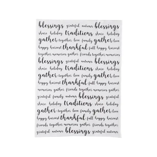 Harvest Script Printed Flour Sack Cloth Thanksgiving Kitchen Towel Dishtowel {1}