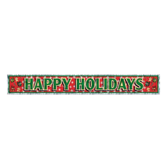 Metallic Happy Holidays Fringe Banner (Pack of 12) {1}