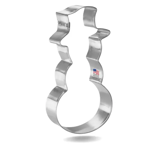Snowman Cookie Cutter 4.5", CookieCutter.com, Tin Plated Steel, Handmade in the USA {1}