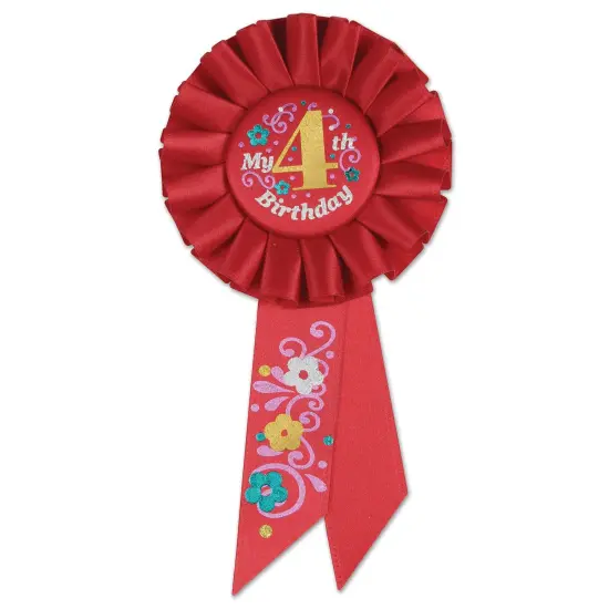 My 4th Birthday Rosette (Pack of 6) {1}