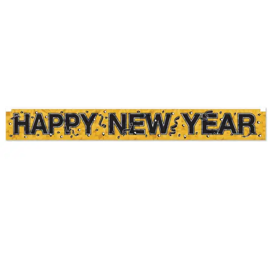 Metallic Happy New Year Fringe Banner, (Pack of 12) {1}