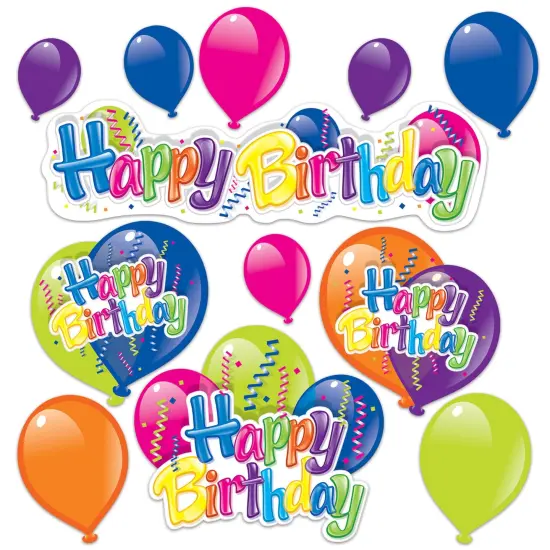 Happy Birthday Cutouts, (Pack Of 12) {1}