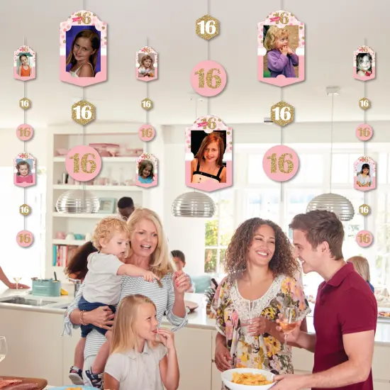 Big Dot of Happiness Sweet 16 - 16th Birthday Party Vertical Photo Garland 35 Pieces {7}