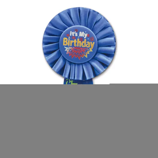 Blue It's My Birthday Rosette (Pack of 6) {1}