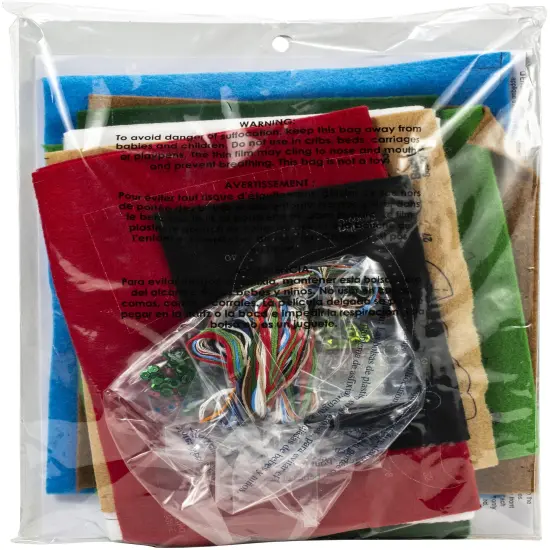 Bucilla Felt Stocking Applique Kit 18" Long-Snowman & Puppies {3}