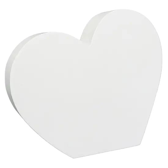White Coated Wood Heart Block (Sublimation) 5.90" x 5.11" {1}