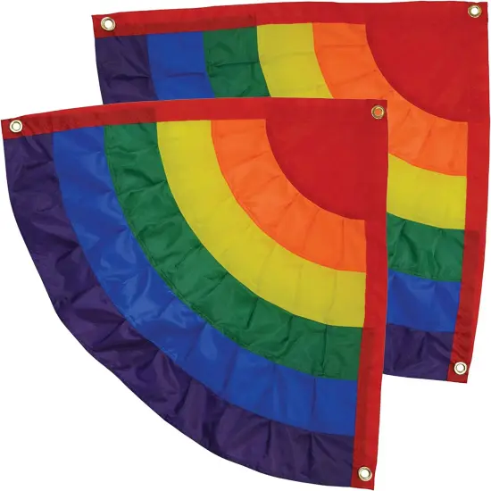In the Breeze 3705 - Rainbow Ruffle Corner Bunting - Set of 2 - Outdoor Rainbow Decoration {1}