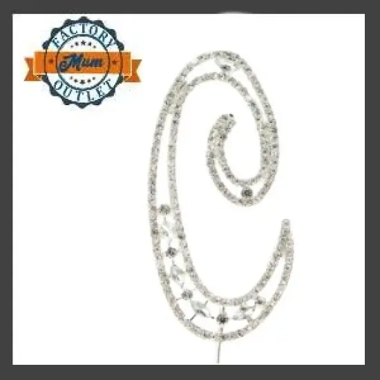 4&Prime; Silver Rhinestone & Metal Letter Silver - C {1}