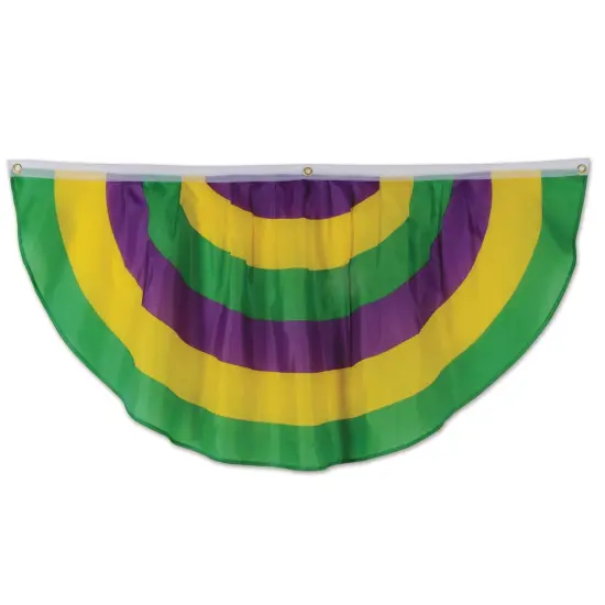 Mardi Gras Fabric Bunting, (Pack of 6) {1}