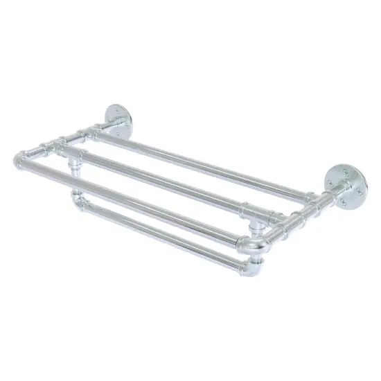 Pipeline Collection 24 Inch Wall Mounted Towel Shelf With Towel Bar {1}