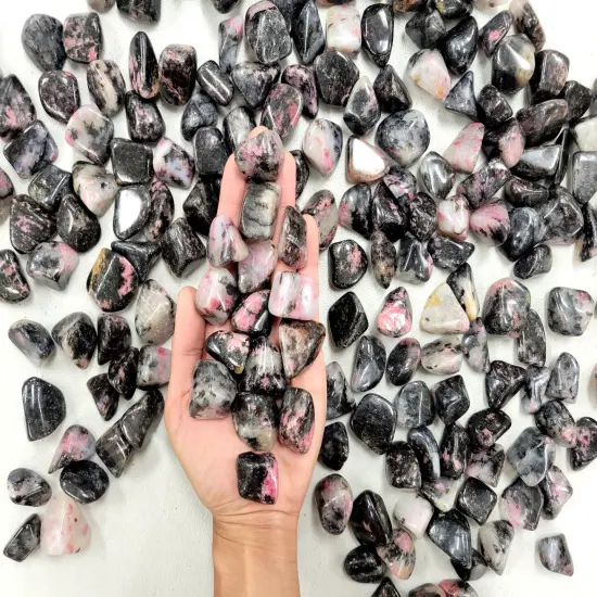 Tumbled Rhodonite Crystals Bulk from Madagascar {1}