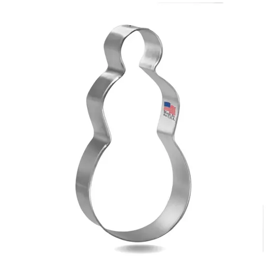 Primitive Snowman Cookie Cutter 4.75 in, CookieCutter.com, Tin Plated Steel, Handmade in the USA {1}