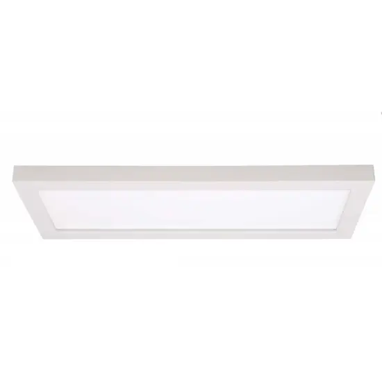 16w 18-in x 5-in Flush Mount LED Fixture 3000K Rectangle Shape White Finish 120v {1}