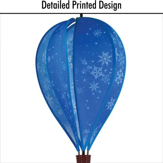 In the Breeze 0989 - Snowflakes Hot Air Balloon - 6 Panel Spinning Balloon - Outdoor Winter Hanging Decoration {2}