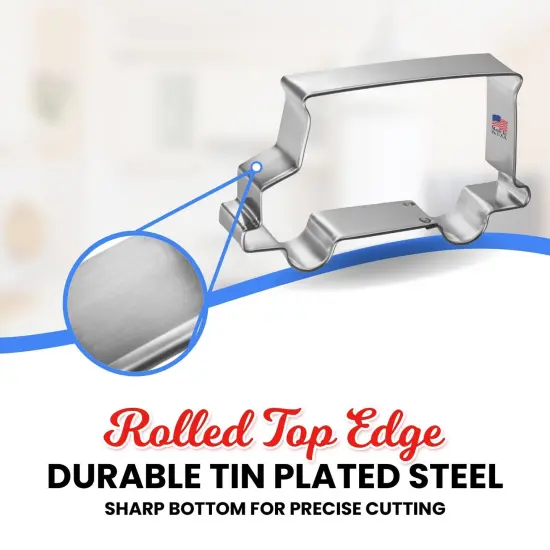 Delivery Truck Cookie Cutter 4 1/8 in, CookieCutter.com, Tin Plated Steel, Handmade in the USA {3}