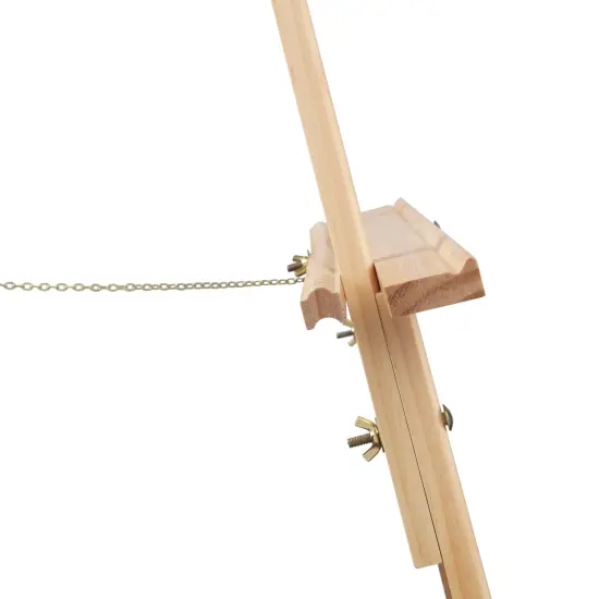 Creative Mark Thrifty 66&rdquo; Inch Tall Wood Tripod Sign & Display Floor Easel &ndash; Foldable, Adjustable Tray Chain {4}