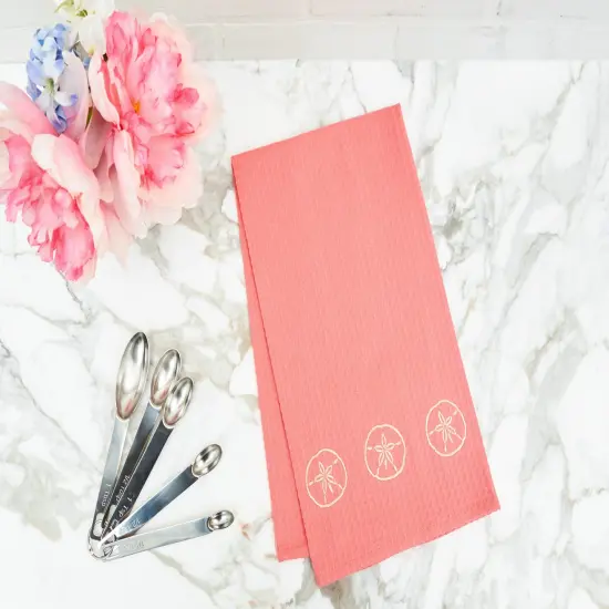 Sand Dollar Waffle Weave Kitchen Towel {3}
