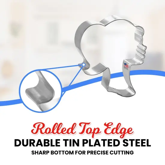 Doll Head Cookie Cutter 4.25 in, CookieCutter.com, Tin Plated Steel, Handmade in the USA {3}