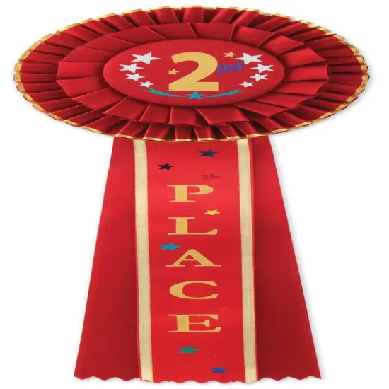 2nd Place Deluxe Rosette (Pack of 3) {1}