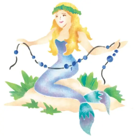 Single Mermaid Wall Stencil | 2942 by Designer Stencils | Reusable Art Craft Stencils for Painting on Walls, Canvas, Wood | Reusable Plastic Paint Stencil for Home Makeover | Easy to Use & Clean Art Stencil {1}