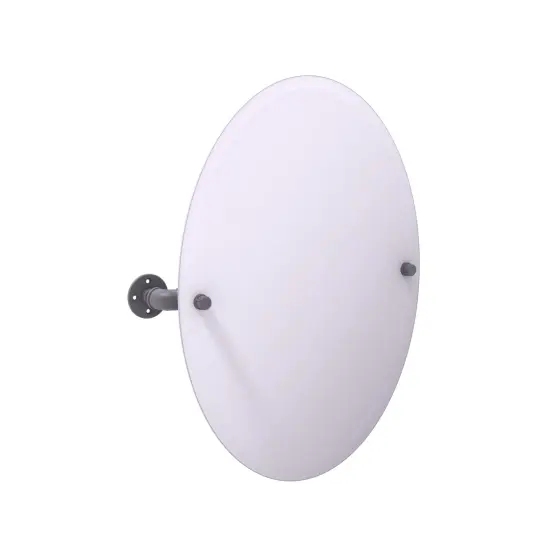 Pipeline Collection Frameless Oval Wall Mounted Tilt Mirror - Matte Gray {1}