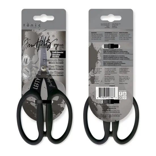 Tim Holtz Non-Stick Titanium Micro Serrated Scissors 7"-Left-Handed {3}