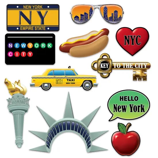 New York City Photo Fun Signs, (Pack Of 12) {1}