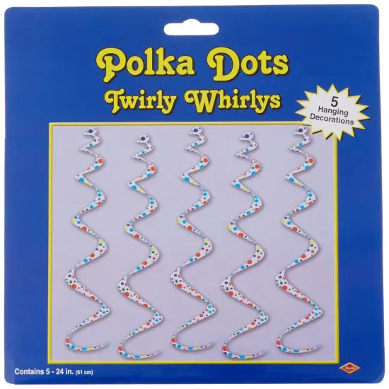 Printed Polka Dots Twirly Whirlys (Pack of 6) {1}