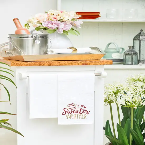 Fall "Sweater Weather" 100% Cotton Flour Sack Kitchen Dishtowel {4}