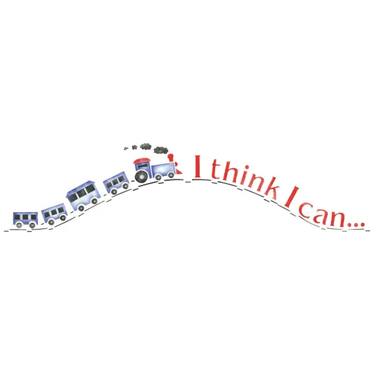 I Think I Can Train Wall Stencil | 3155 by Designer Stencils | Word & Phrase Stencils | Reusable Art Craft Stencils for Painting on Walls, Canvas, Wood | Reusable Plastic Paint Stencil for Home Makeover | Easy to Use & Clean Art Stencil {1}