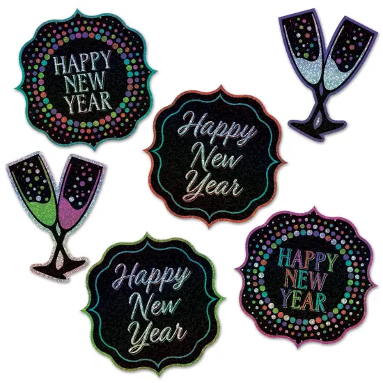 Happy New Year Cutouts, (Pack of 12) {1}