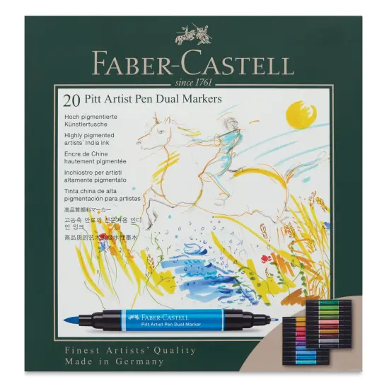 Faber-Castell Pitt Artist Pen Dual Tip Markers - Set of 20 {1}