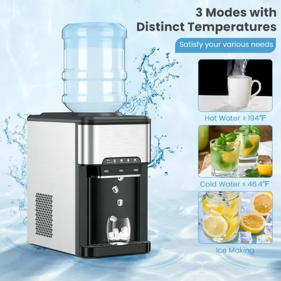 Costway 3-in-1 Water Cooler Dispenser with Built-in Ice Maker w/ 3 Temperature Settings {5}