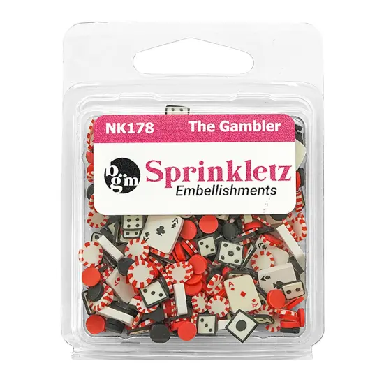 Buttons Galore Sprinkletz DIY Craft Embellishment Polymer Clay Pieces 36 Grams - 3 Packs of The Gambler {3}