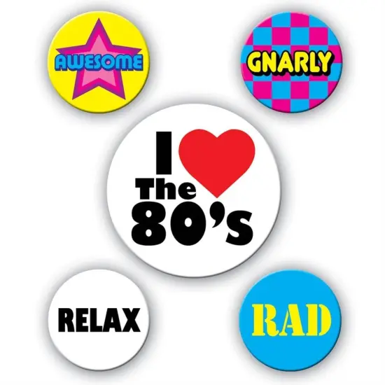 80's Party Buttons (Pack of 12) {1}