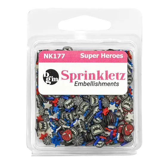 Buttons Galore Sprinkletz DIY Craft Embellishment Polymer Clay Pieces 36 Grams - 3 Packs of Super Heroes {3}