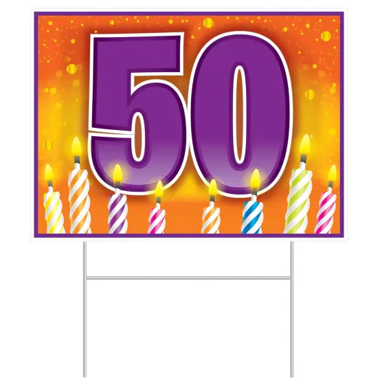 Plastic50Birthday Yard Sign, (Pack Of 6) {1}