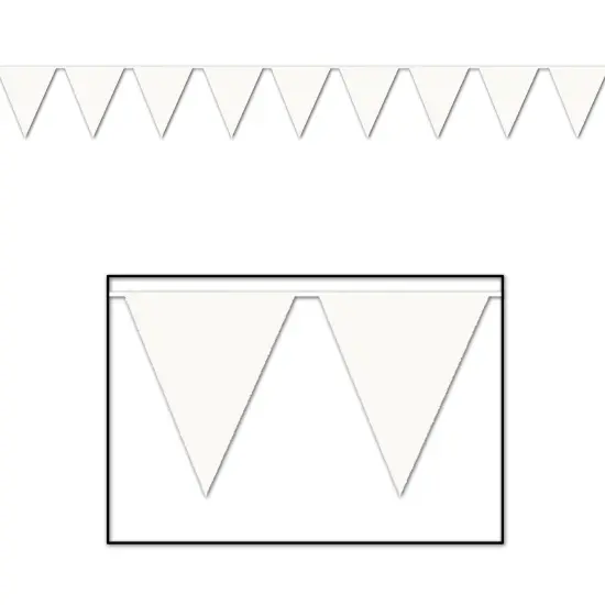 White Pennant Banner (Pack of 12) {1}