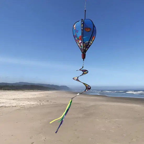 In the Breeze 0988 - Spring Pansies Hot Air Balloon - 6 Panel Spinning Balloon - Outdoor Hanging Decoration {2}