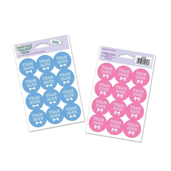 Team Blue/Team Pink Stickers (Pack of 12) {1}
