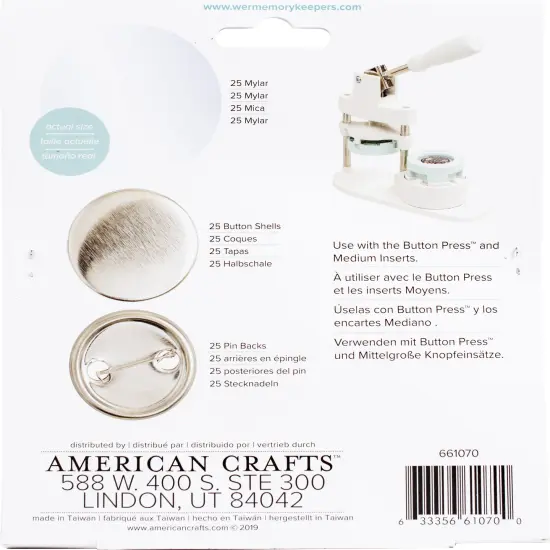 We R Button Press Refill Pack 25/Pkg-Medium (37mm) {3}