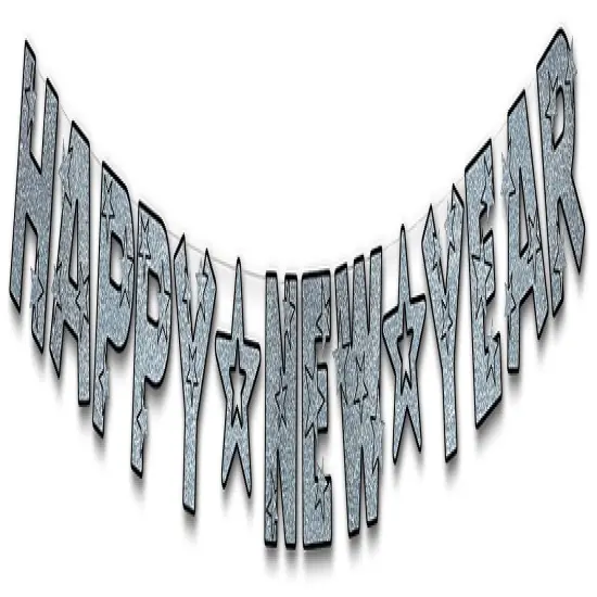 Glittered Happy New Year Streamer (Pack of 12) {1}