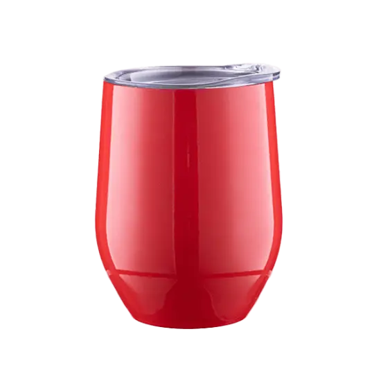 12oz Stainless Stemless Wine Cup with Lid (Red) {1}