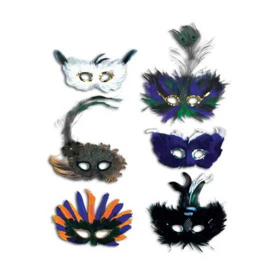 Majestic Fanci-Feather Masks (Pack of 12) {1}